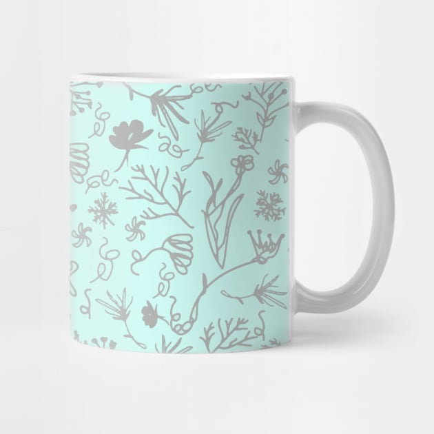 Botanical-Pattern, set, grey, 4, pale-blue, botanic, nature, botanical, floral, flowers, floral-pattern, leaves, plants, minimalist, garden, jungle, leaf, exotic, tropical, flower, boho, cacti, succulent, digital, graphic-design, pattern, by PrintedDreams